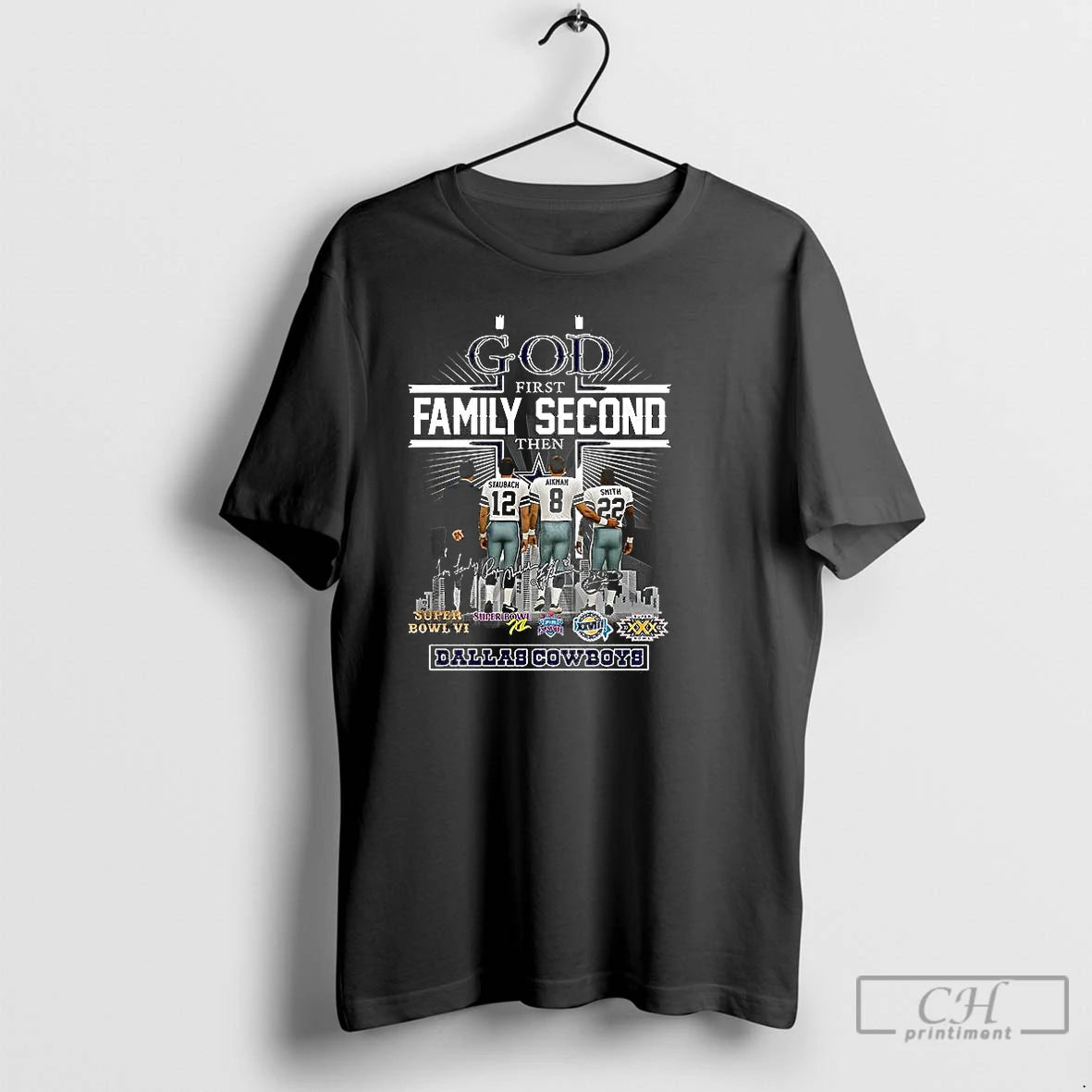 Classic God First Family Second Then Dallas Cowboys Signature - clothing by TeeHivey.com