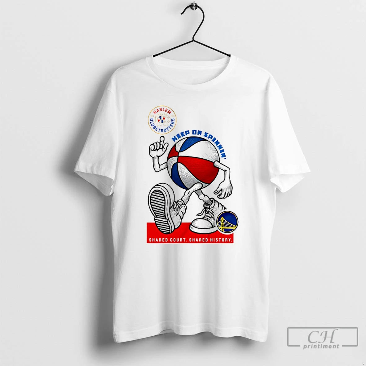 Classic Golden State Warriors X Harlem Globetrotters Keep On Spinning - clothing by TeeHivey.com