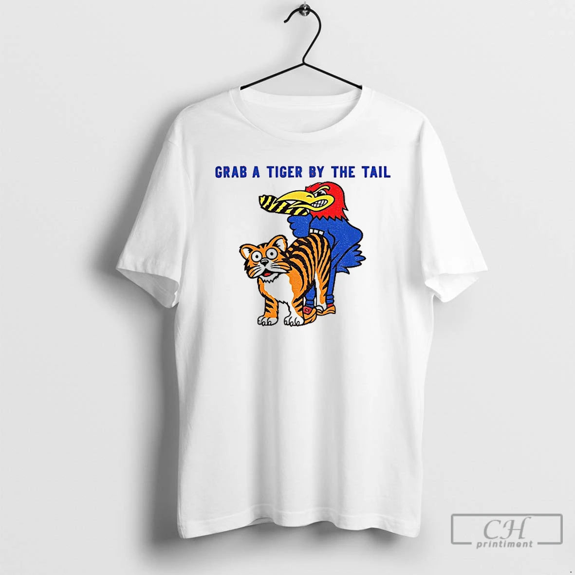 Classic Grab A Tiger By The Tail Kansas Jayhawks Vs Missouri Tigers Football T Shirts - clothing by TeeHivey.com