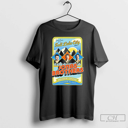 Classic Greetings From Salt Lake City Jonas Brothers Maverik Center November 30th 2025 T Shirts - clothing by TeeHivey.com