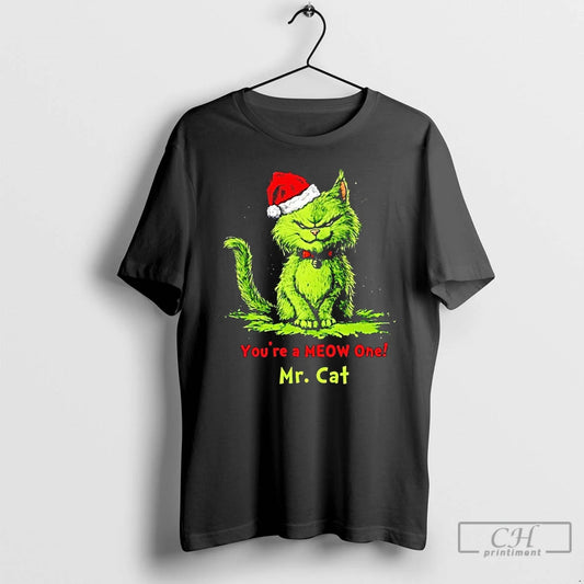 Classic Grinch Cat Youre A Meow One Mr Cat Christmas T Shirts - clothing by TeeHivey.com