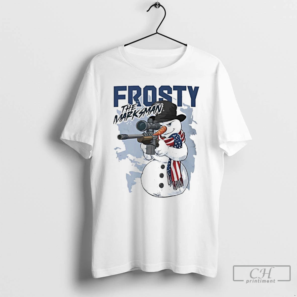 Classic Gun Snowman Frosty The Marksman - clothing by TeeHivey.com