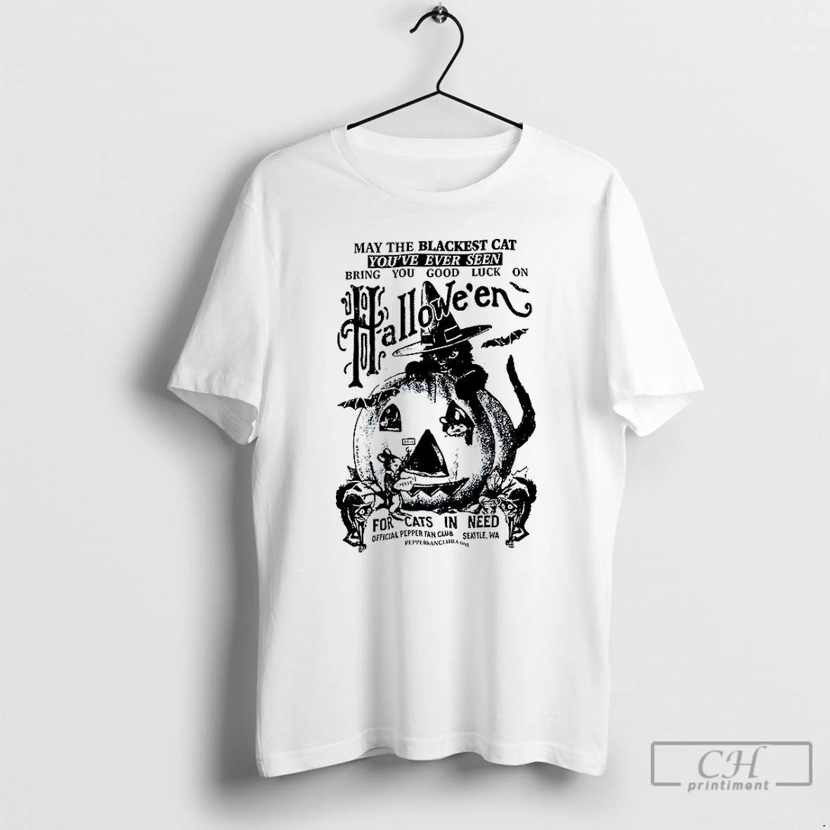 Classic Halloween May The Blackest Cat T Shirts - clothing by TeeHivey.com