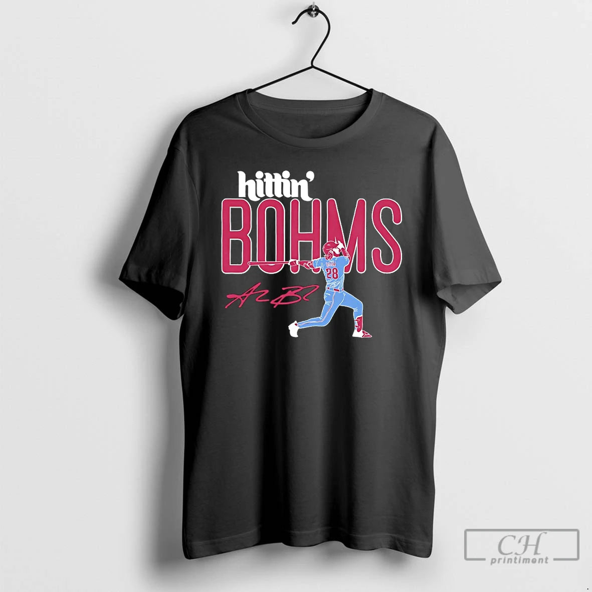 Classic Hittin Bohms Philadelphia Phillies Baseball Alec Bohm Signature T Shirts - clothing by TeeHivey.com