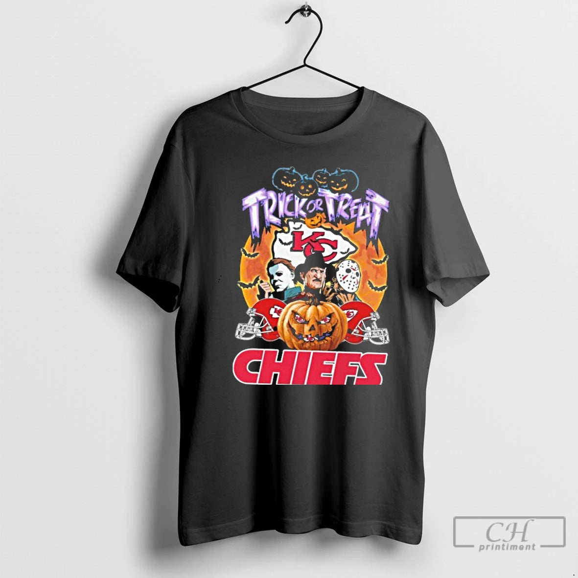 Classic Horror Character Trick Or Treat Kansas City Chiefs Halloween T Shirts - clothing by TeeHivey.com