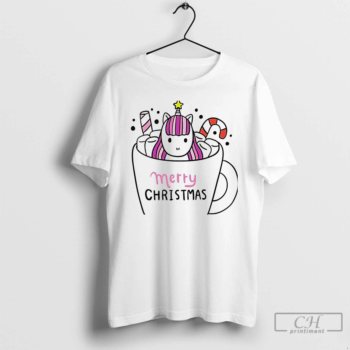 Classic Hot Cocoa Unicorn Merry Christmas White T Shirts - clothing by TeeHivey.com