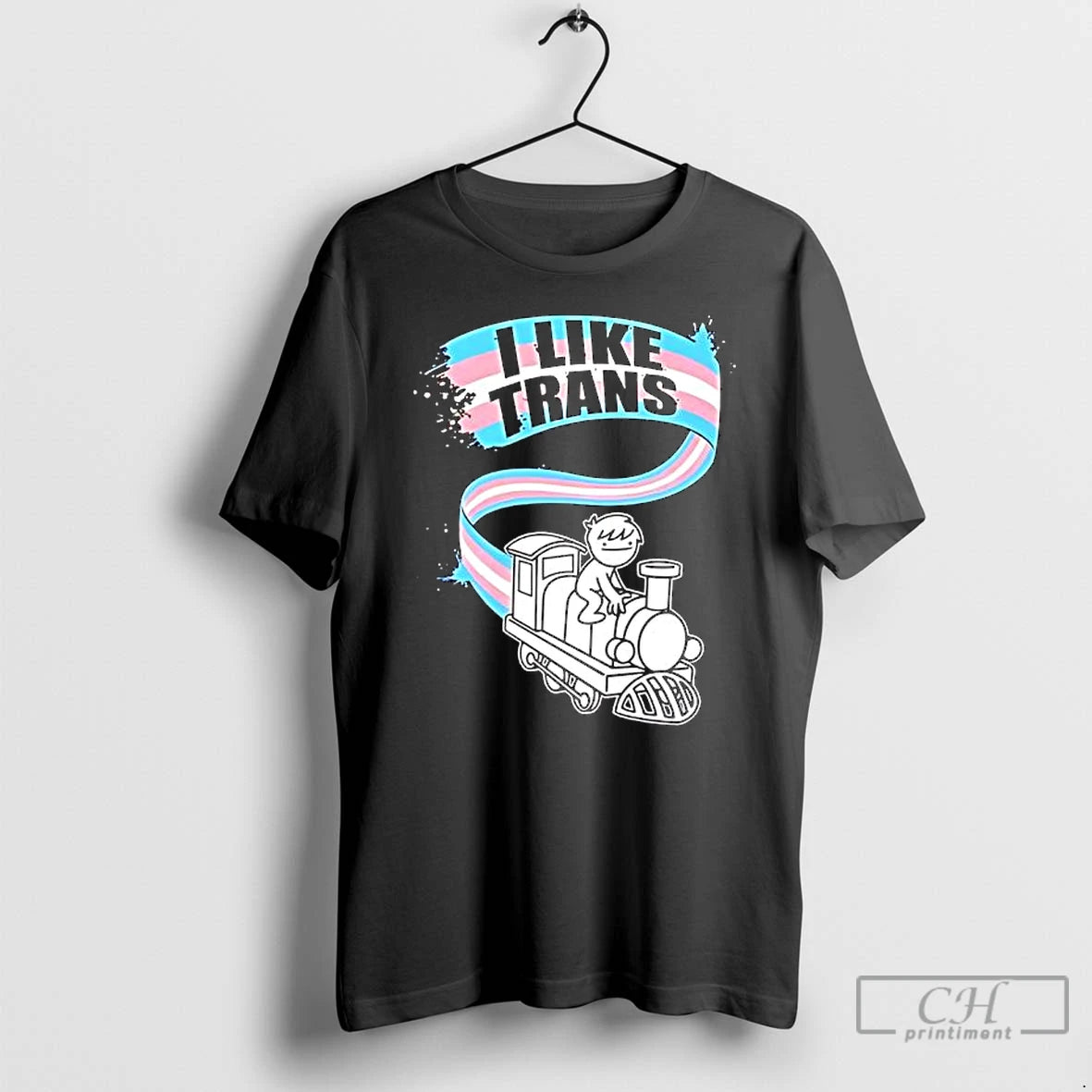 Classic I Like Trans Transgender Pride Flag Ribbon - clothing by TeeHivey.com