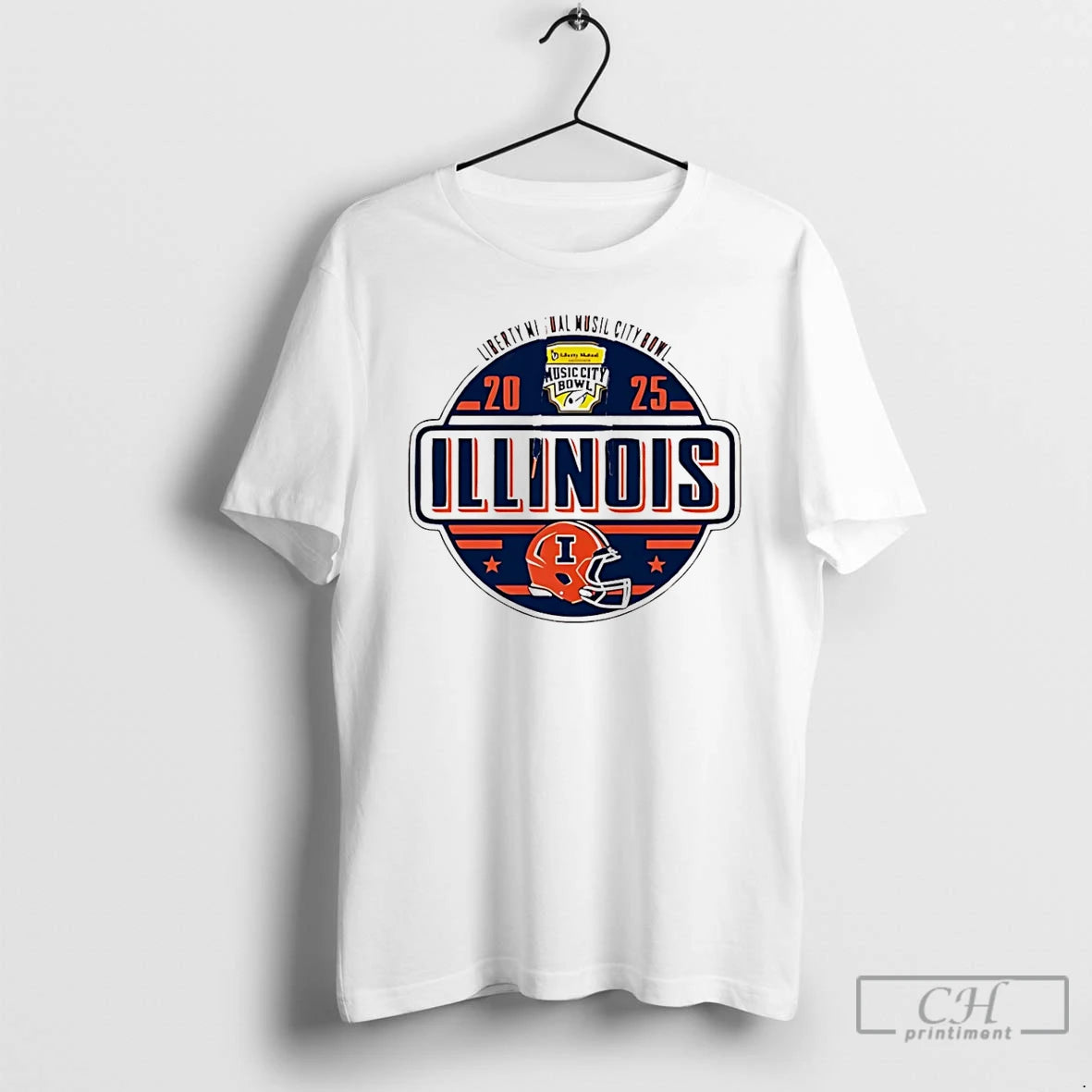 Classic Illinois Fighting Illini 2025 Liberty Mutual Music City Bowl Logo - clothing by TeeHivey.com