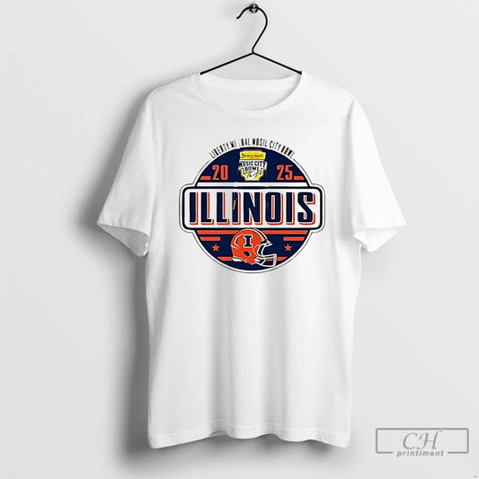 Classic Illinois Fighting Illini 2025 Liberty Mutual Music City Bowl Logo - clothing by TeeHivey.com