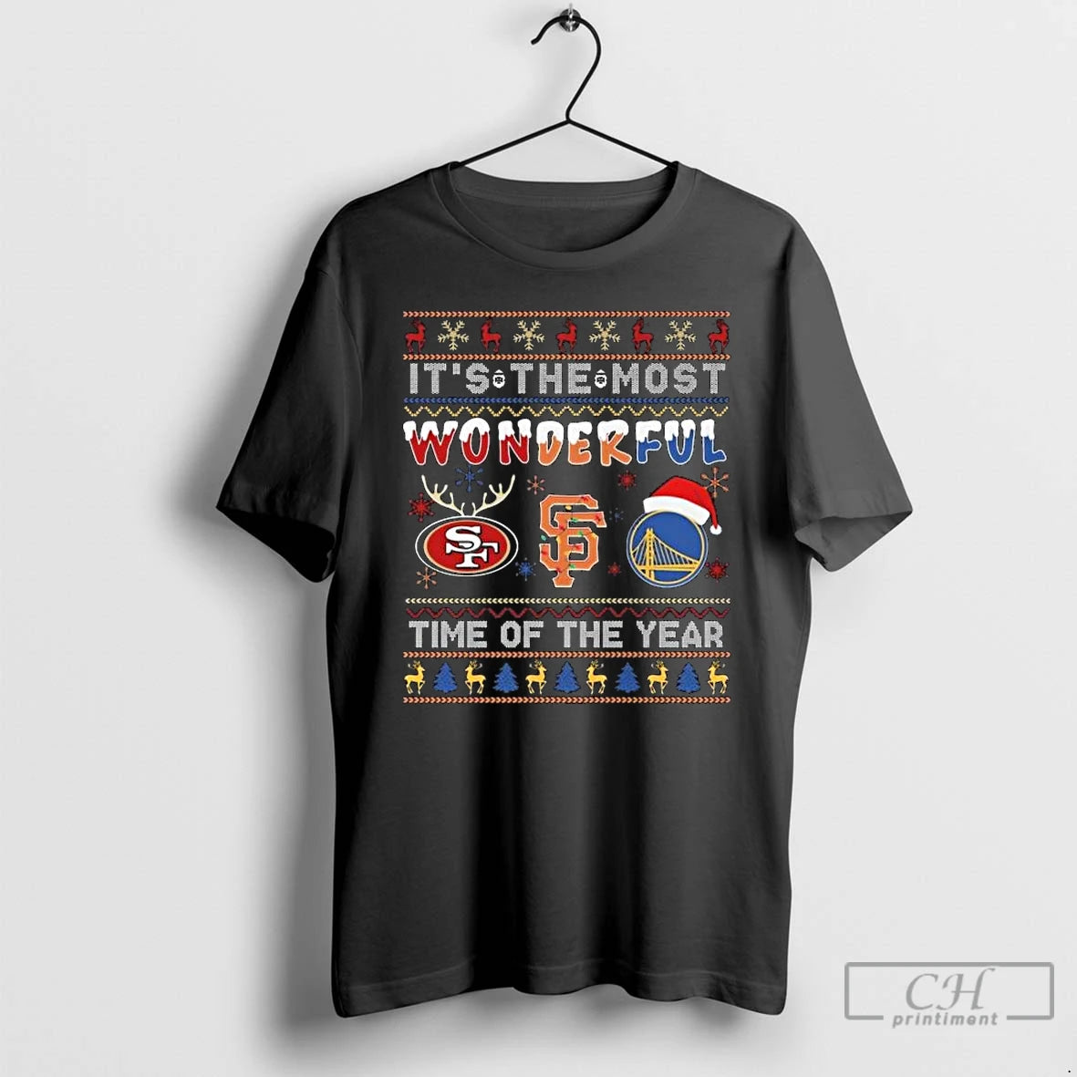 Classic Its The Most Wonderful 49ers Saints Warriors Time Of The Year Ugly Christmas Long - clothing by TeeHivey.com
