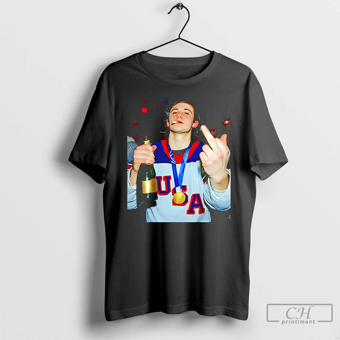 Classic Jack Hughes Smoking Middle Finger And Beer Usa Hockey Champion 2026 T Shirts Sweater