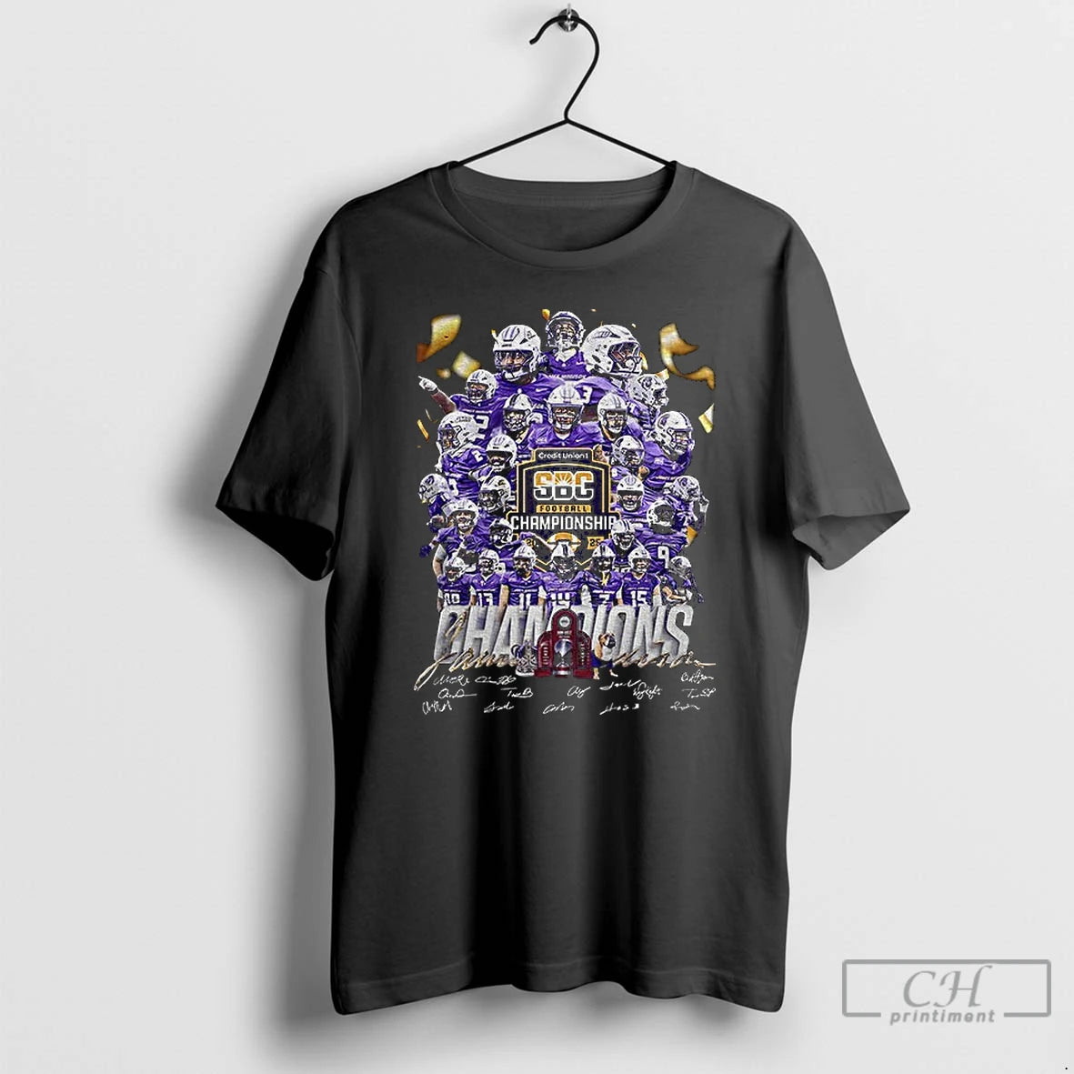 Classic James Madison Dukes Sun Belt Conference 2025 Champions Signatures - clothing by TeeHivey.com
