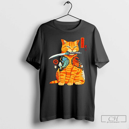 Classic Japanese Samurai Ninja Cat Kawaii Anime - clothing by TeeHivey.com