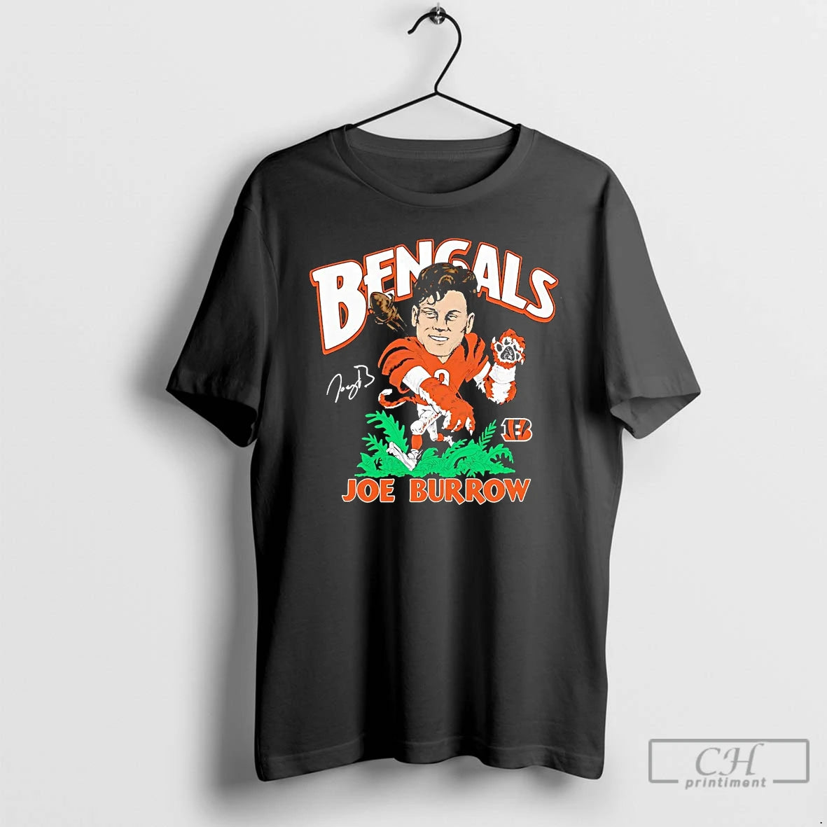 Classic Joe Burrow Tiger Jungle Caricature T Shirts - clothing by TeeHivey.com