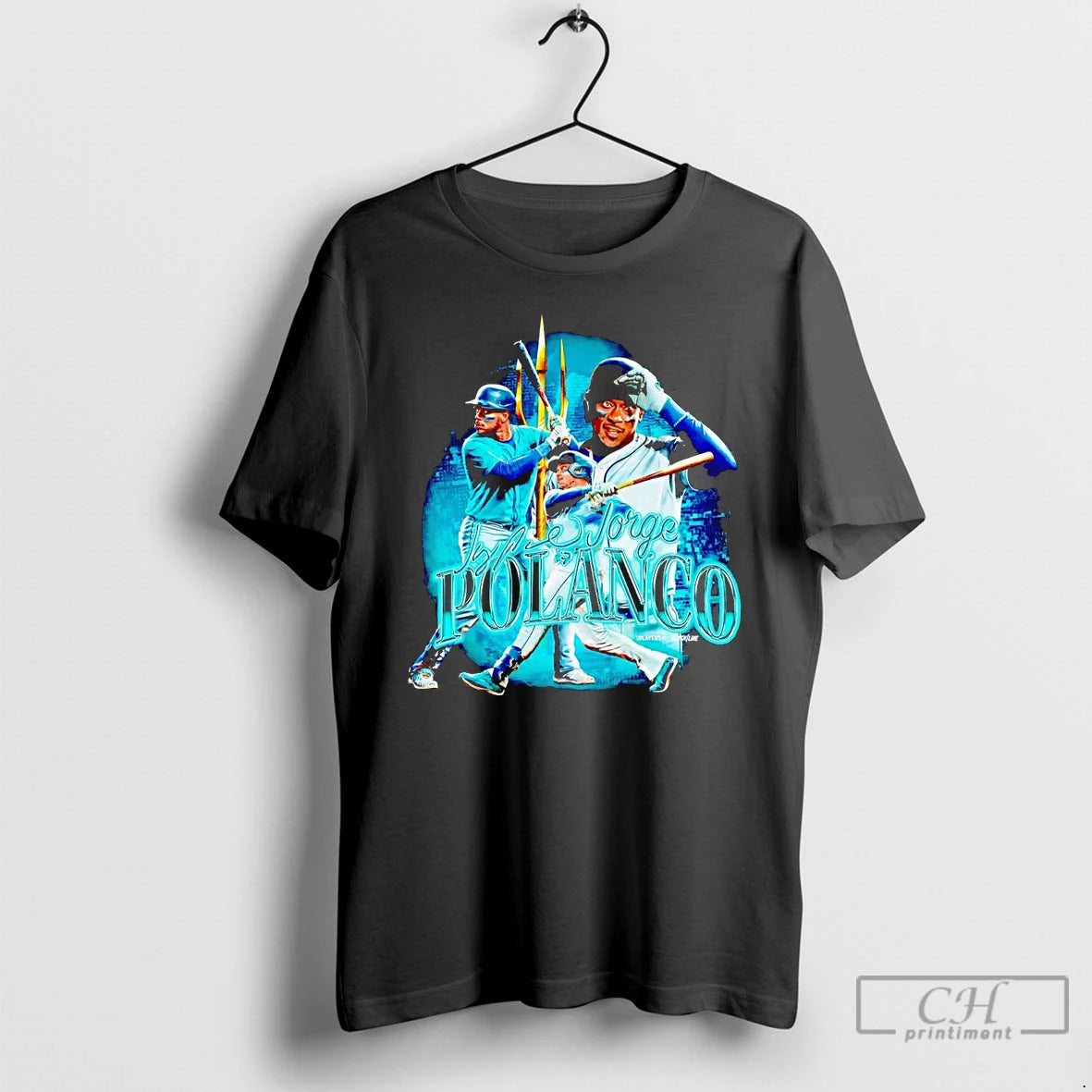 Classic Jorge Polanco Picture Collage Trident Seattle Mariners T Shirts - clothing by TeeHivey.com