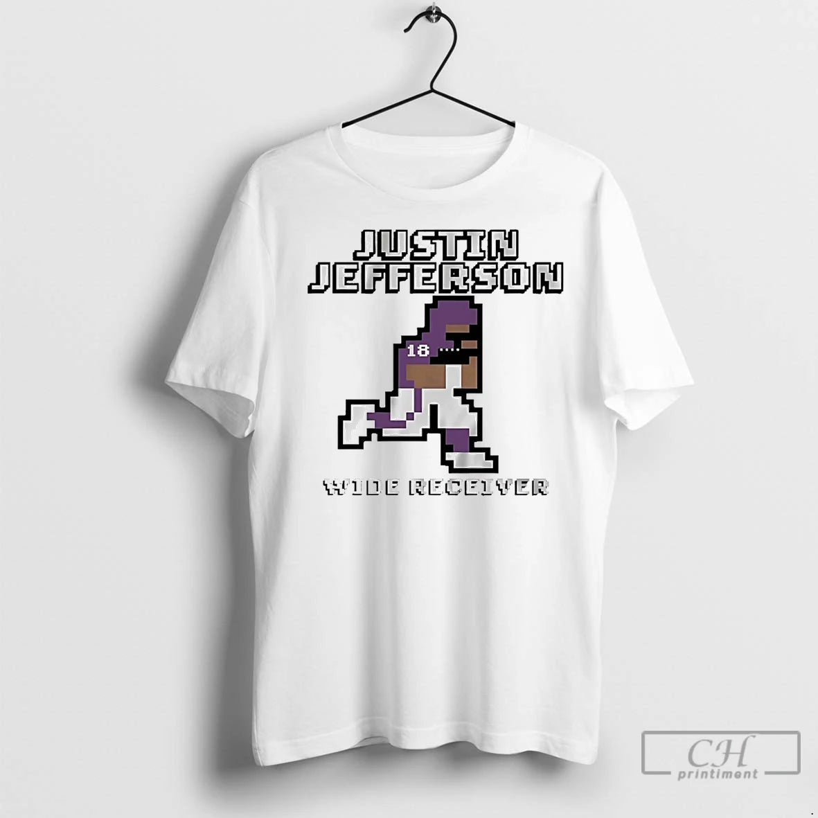 Classic Justin Jefferson Wide Receiver Baller Pixel Vikings - clothing by TeeHivey.com