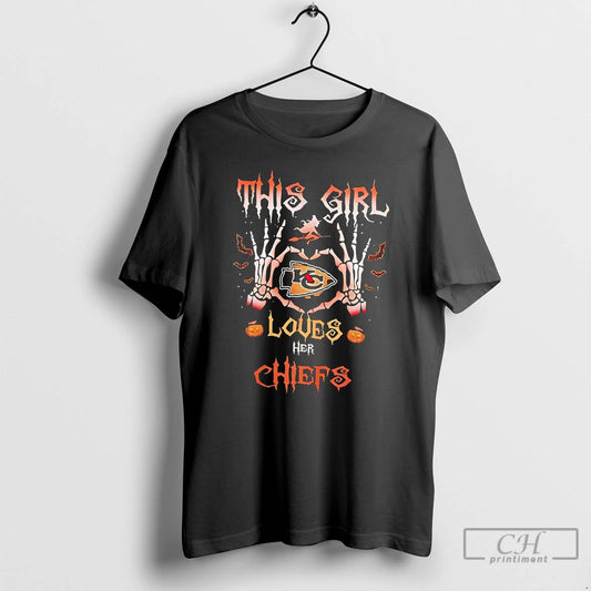 Classic Kansas City Chiefs This Girl Loves Her Chiefs Halloween T Shirts - clothing by TeeHivey.com