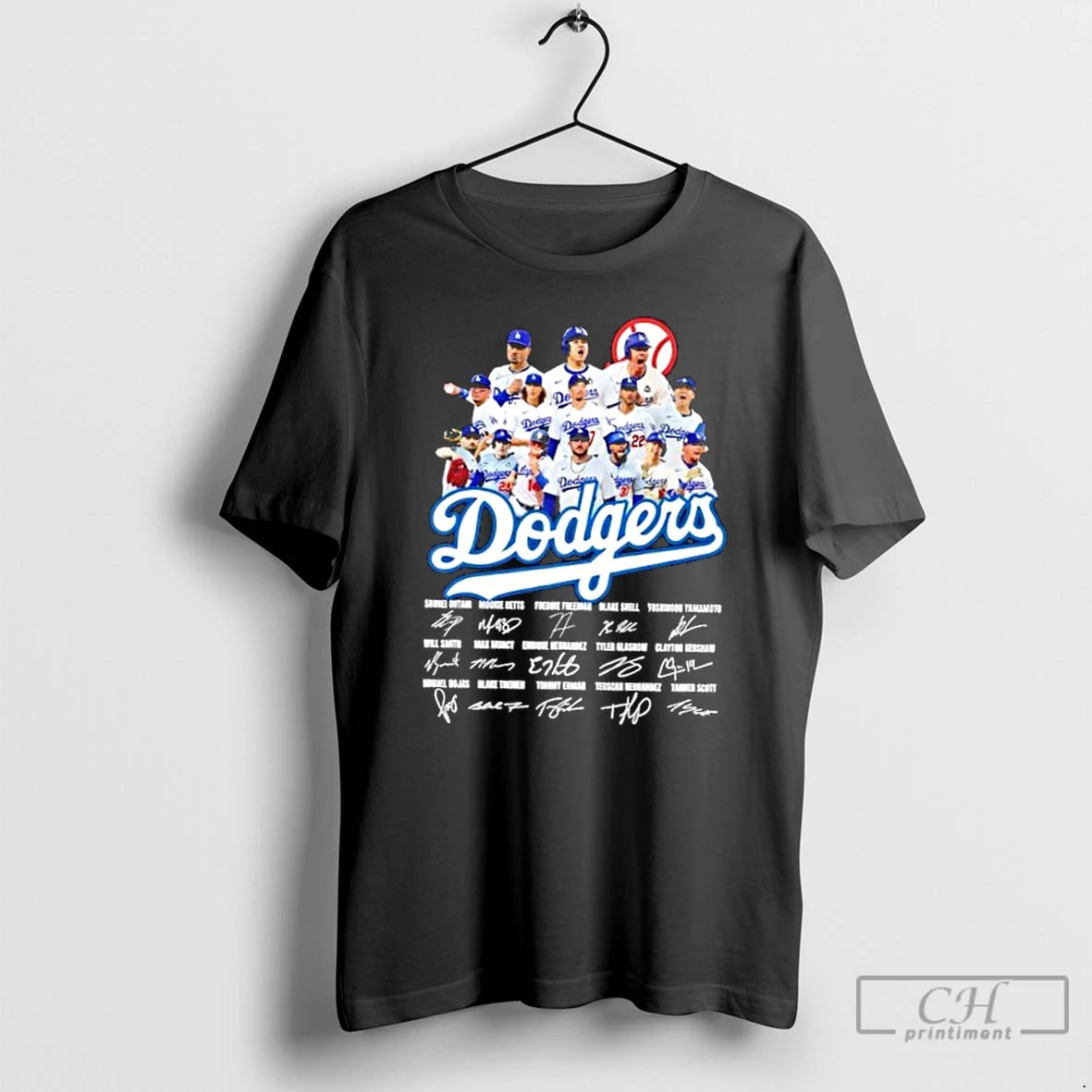 Classic Los Angeles Dodgers Shohei Ohtani And All Players Signatures T Shirts - clothing by TeeHivey.com