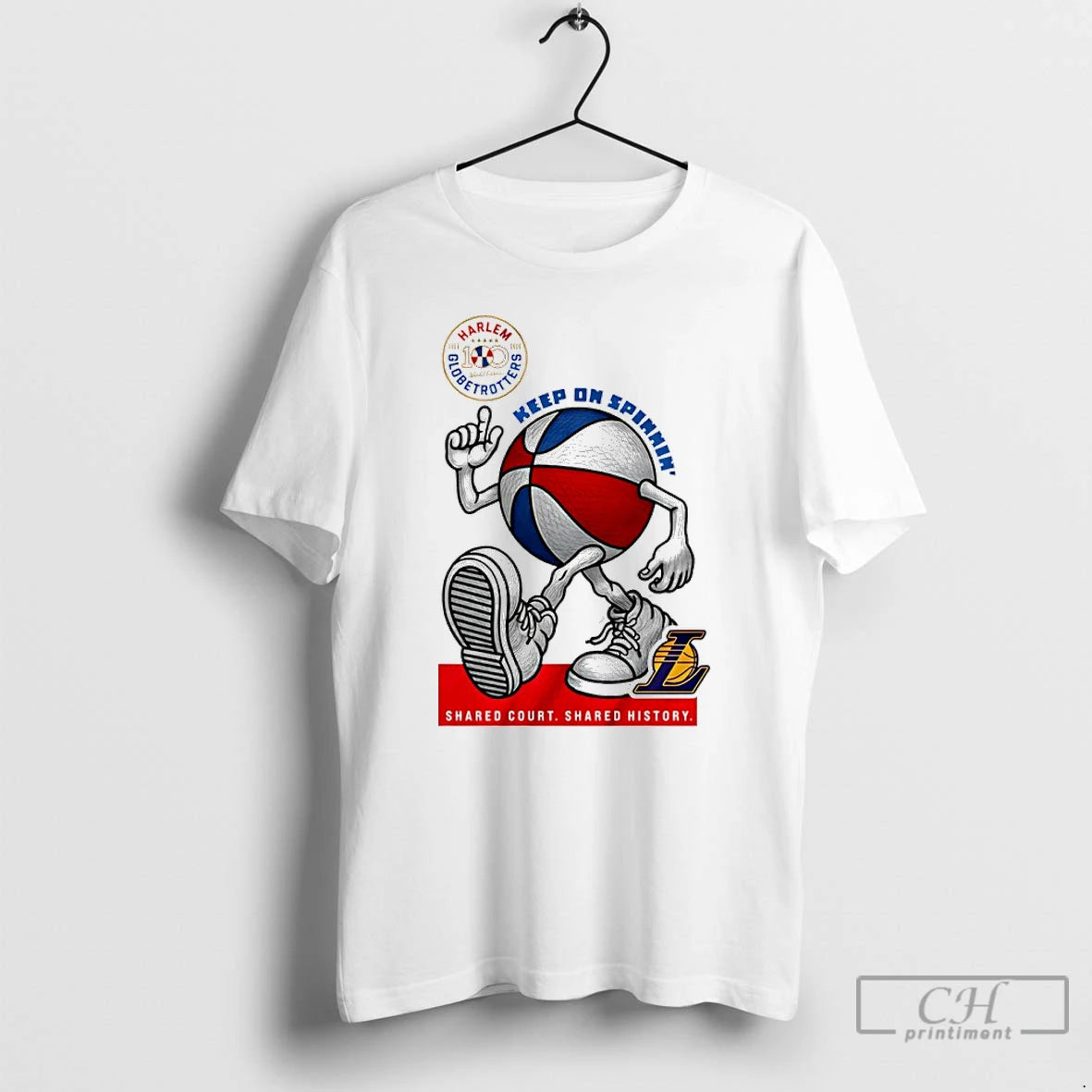 Classic Los Angeles Lakers X Harlem Globetrotters Keep On Spinning 2026 - clothing by TeeHivey.com