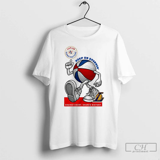 Classic Los Angeles Lakers X Harlem Globetrotters Keep On Spinning 2026 - clothing by TeeHivey.com