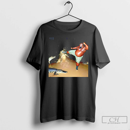 Classic Man Kick Alligator In Swamp Crocodile - clothing by TeeHivey.com