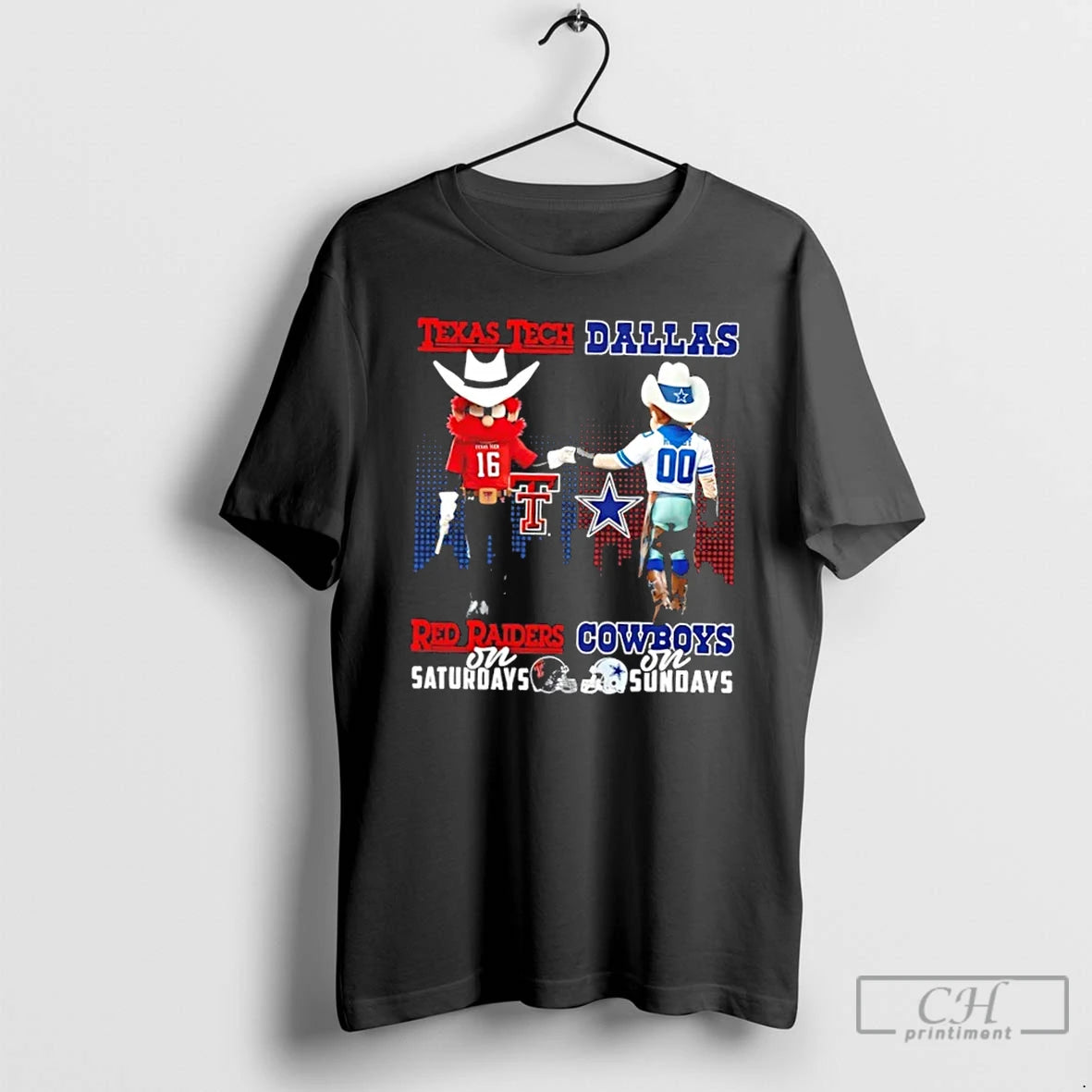 Classic Mascots Texas Tech Red Raiders On Saturdays X Dallas Cowboys On Sundays Skyline - clothing by TeeHivey.com
