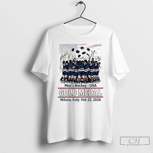 Classic Mens Hockey Usa Gold Medal Gold In Milan Usa