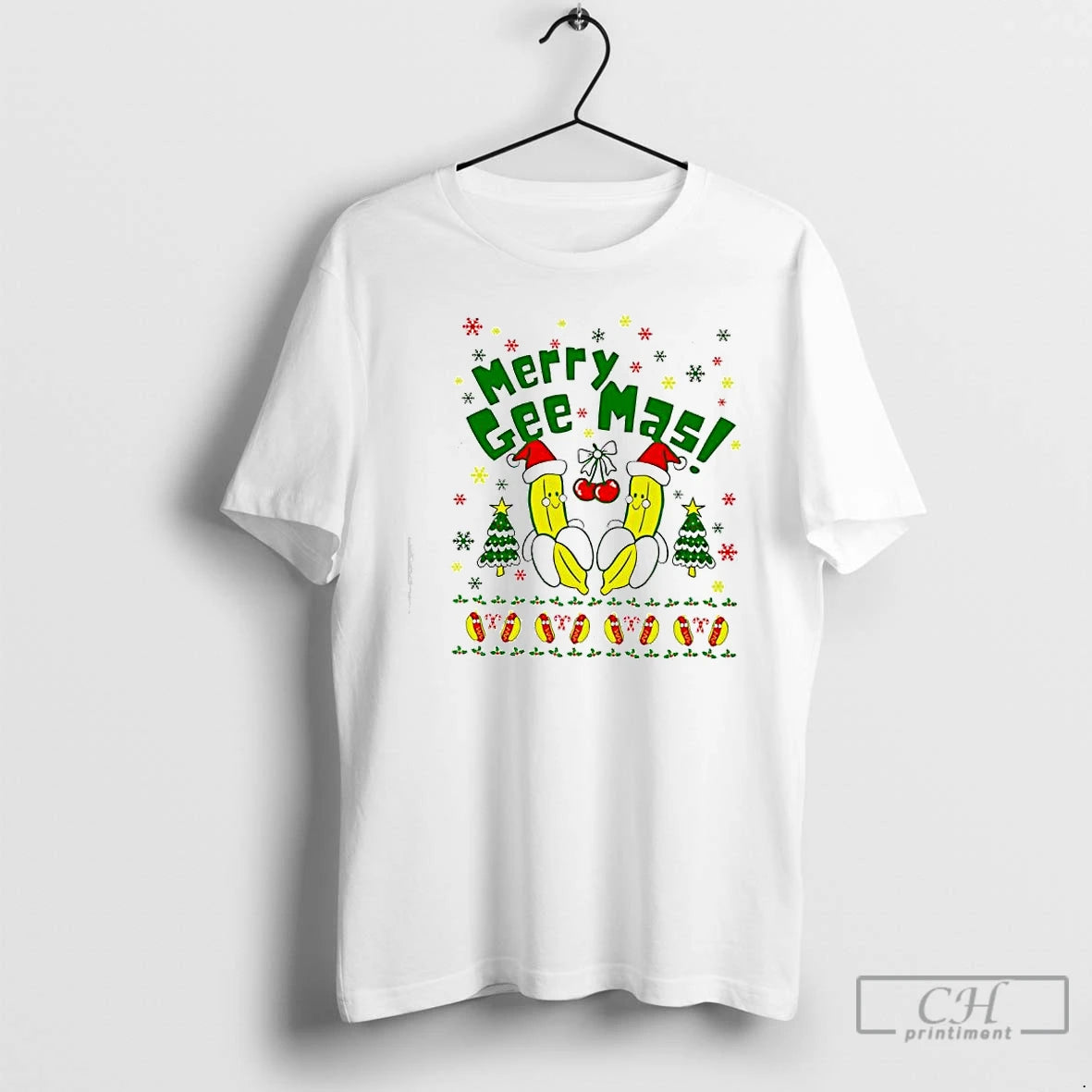 Classic Merry Gee Mas Banana Santa Hat Graphic - clothing by TeeHivey.com
