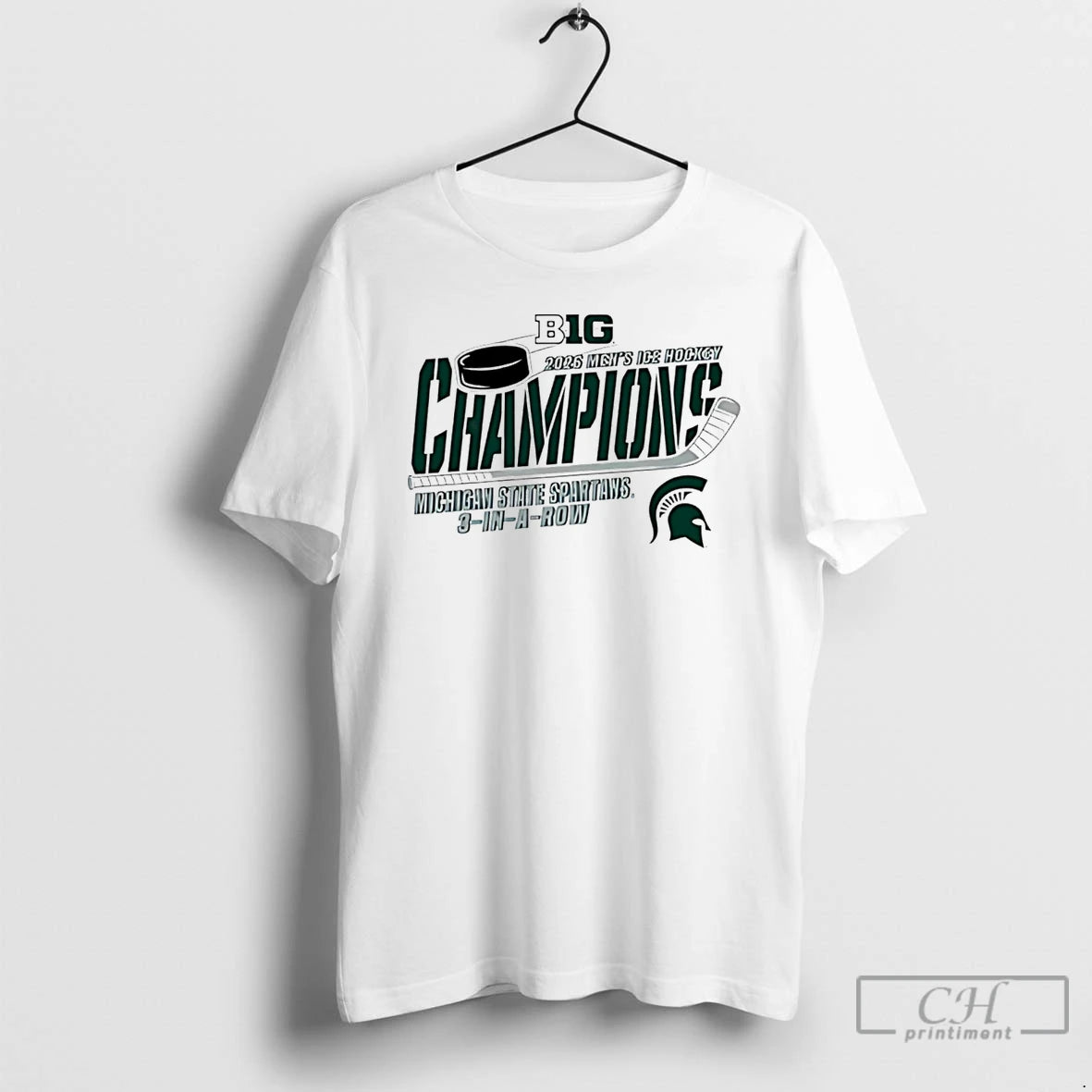 Classic Michigan State Spartans 2026 Big Ten Hockey Champions 3 In A Row T Shirts