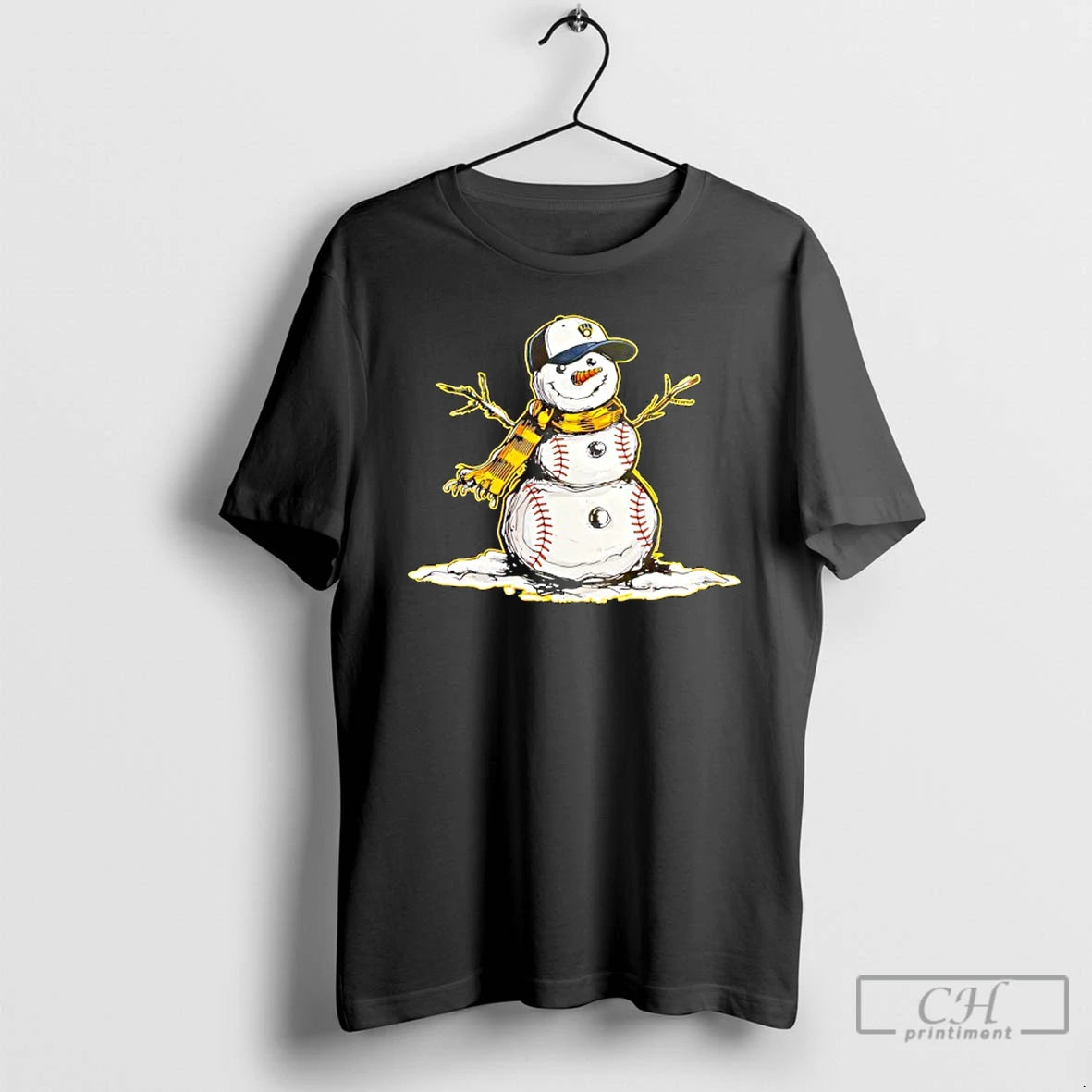 Classic Milwaukee Brewers Baseball Snowman - clothing by TeeHivey.com