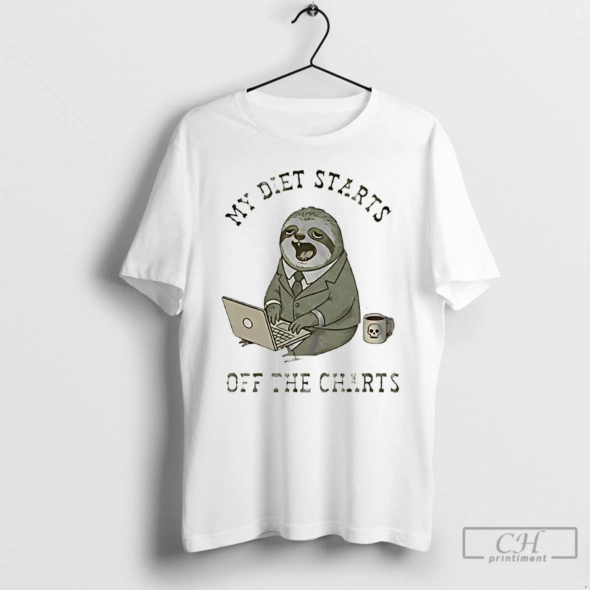 Classic My Diet Starts Off The Charts Sloth - clothing by TeeHivey.com
