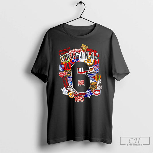 Classic Nhl Starter Black 6 Logo Collage - clothing by TeeHivey.com