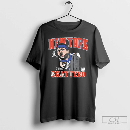 Classic New York Giants Cam Skattebo Caricature T Shirts - clothing by TeeHivey.com