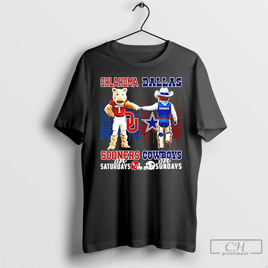Classic Oklahoma Sooners On Saturdays Vs Dallas Cowboys On Sundays Mascot Skyline T Shirts Sweater - clothing by TeeHivey.com