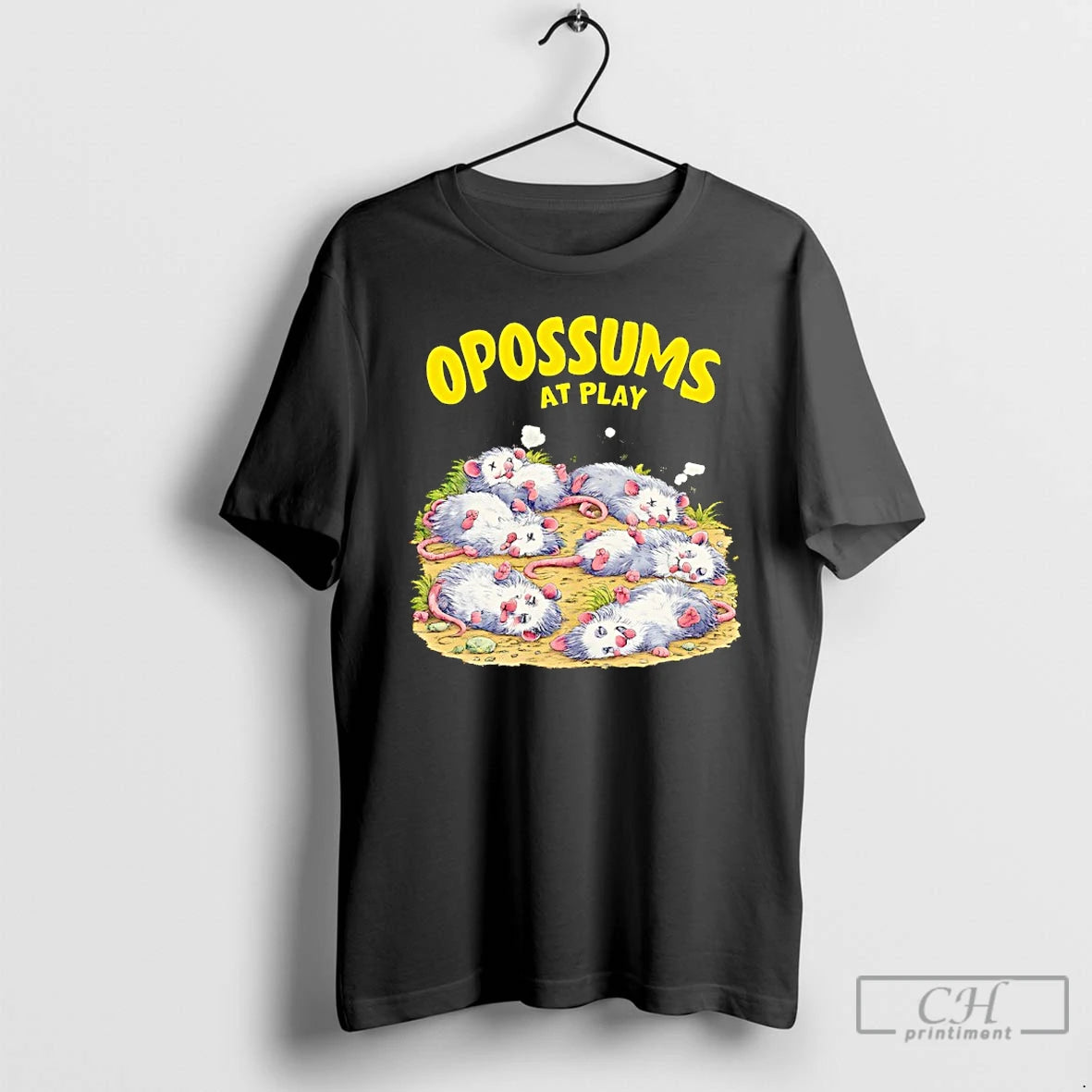 Classic Opossum Pile At Play Cartoon