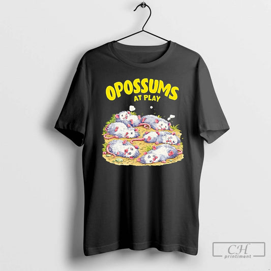 Classic Opossum Pile At Play Cartoon