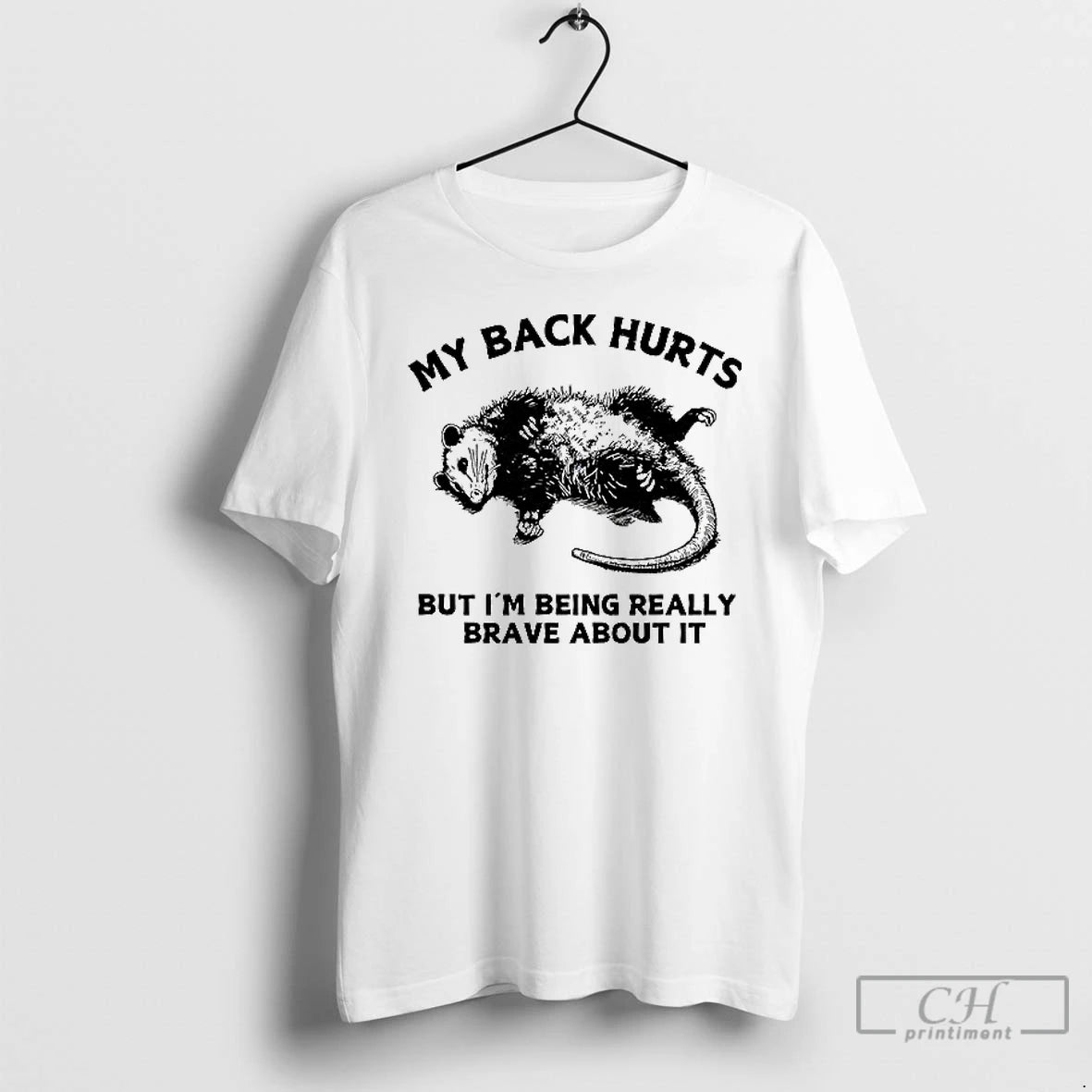 Classic Opossum My Back Hurts But Im Being Really Brave About It T Shirts - clothing by TeeHivey.com