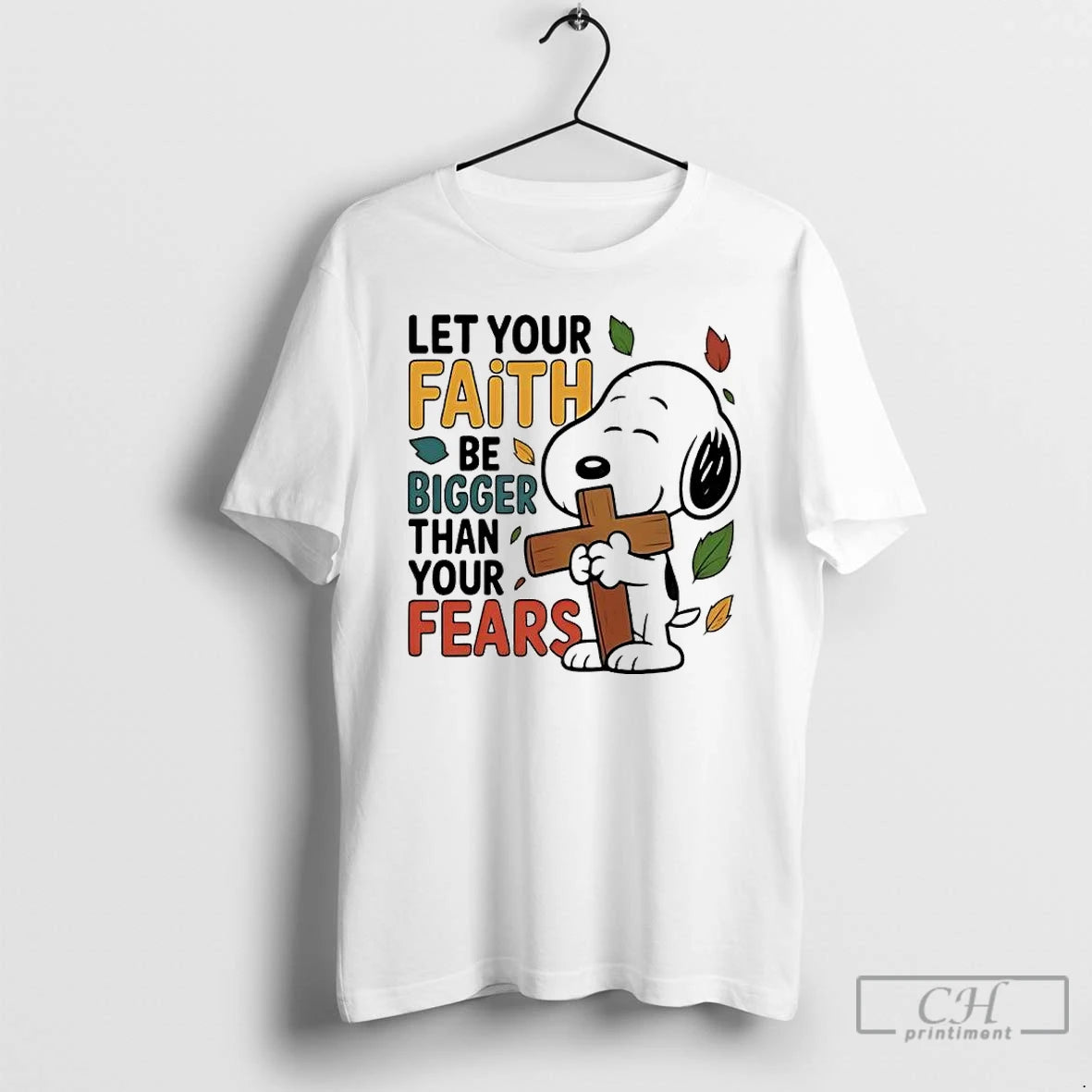 Classic Peanuts Cross Let Your Faith Be Bigger Than Your Fears - clothing by TeeHivey.com