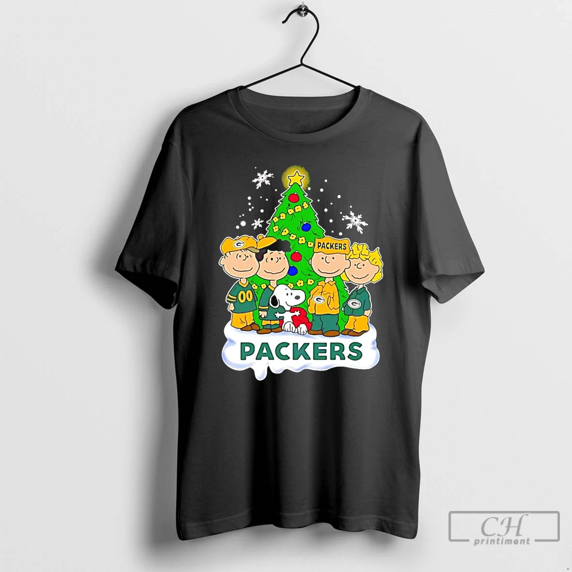 Classic Peanuts Green Bay Packers Under Christmas Tree T Shirts - clothing by TeeHivey.com