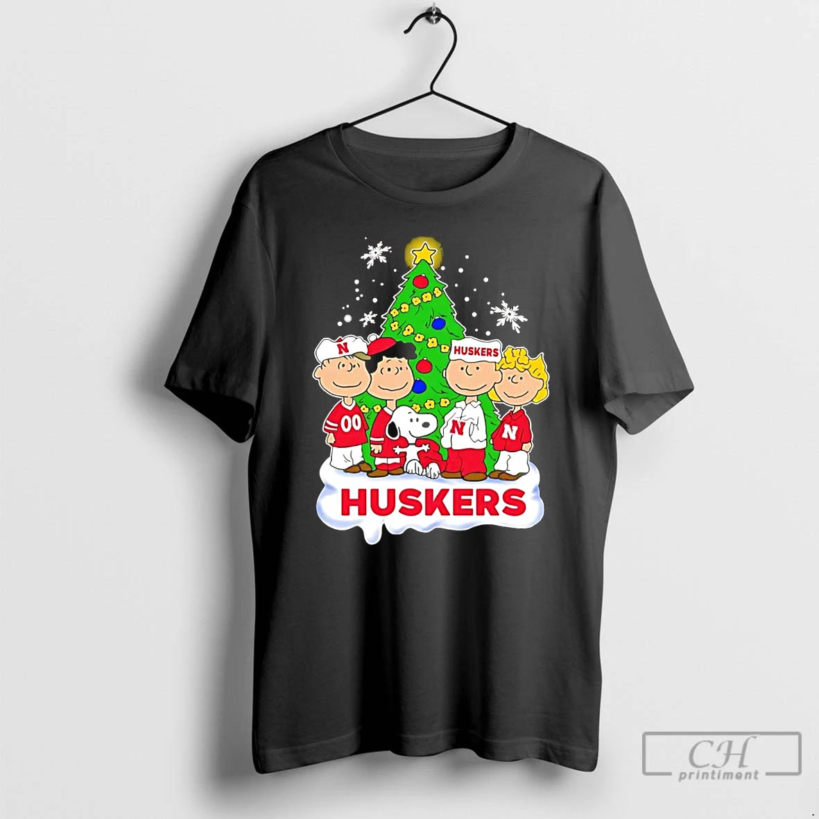 Classic Peanuts Nebraska Cornhuskers Under Christmas Tree T Shirts - clothing by TeeHivey.com