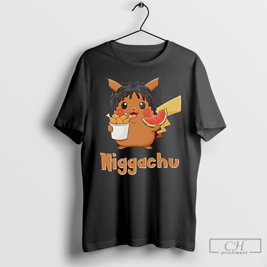Classic Pikachi X Nigga Niggachu Eat Fried Chicken Drumsticks And Watermelon - clothing by TeeHivey.com