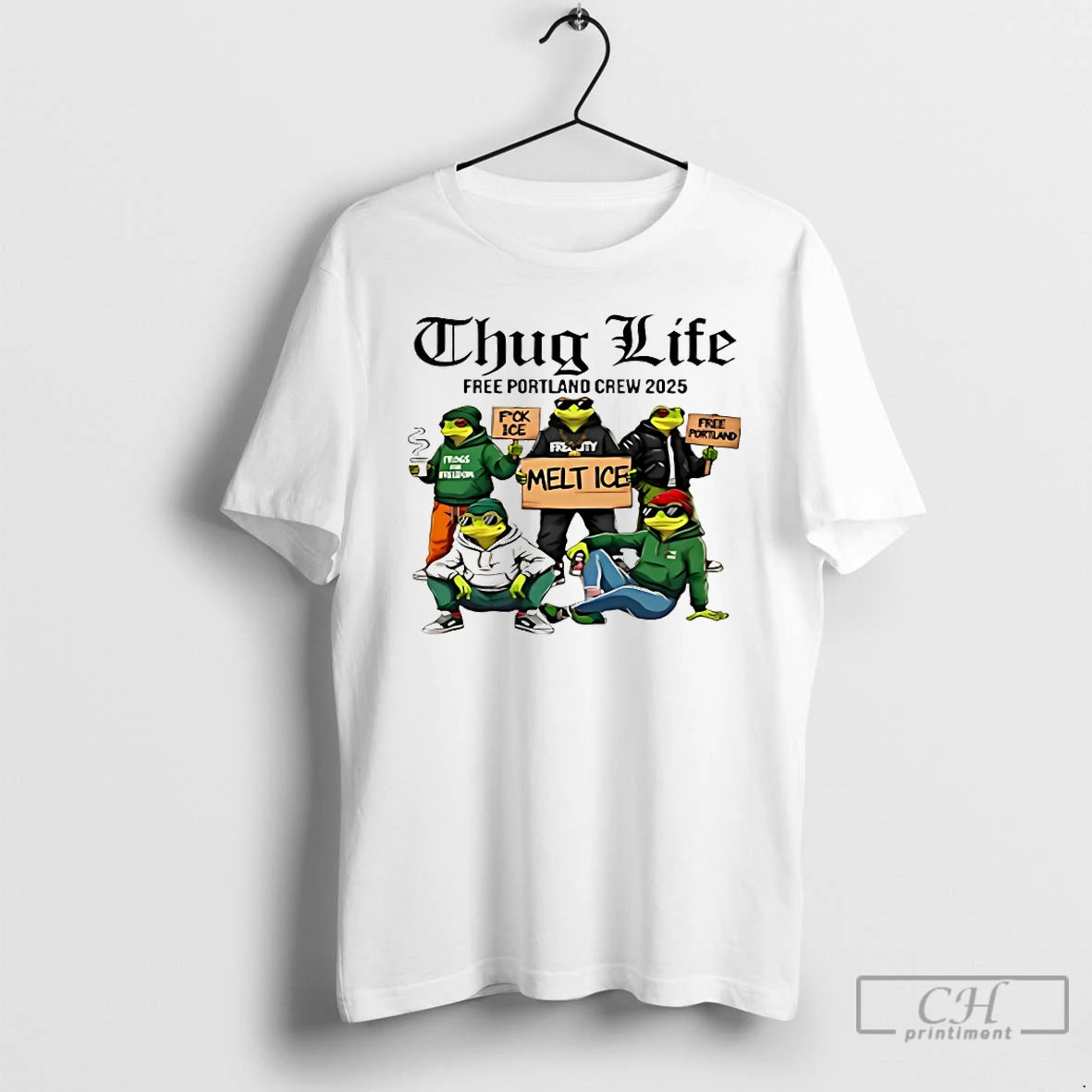 Classic Portland Frog Thug Life Free Portland Crew 2025 T Shirts - clothing by TeeHivey.com