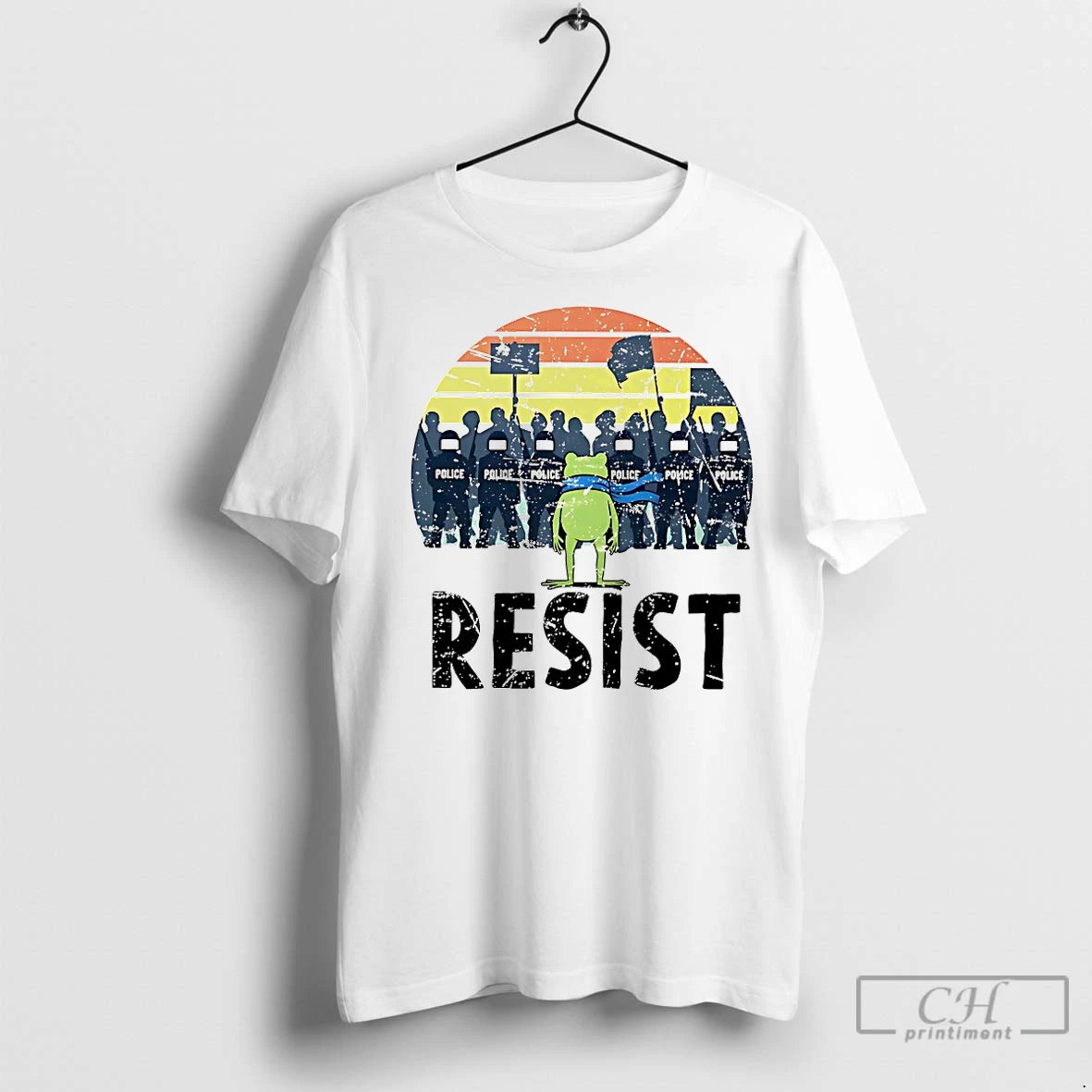 Classic Portland Frog Protester Resist - clothing by TeeHivey.com