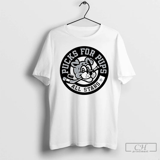 Classic Pucks For Pups All Stars Mascot Logo