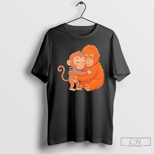 Classic Punch Monkey Hugging His Stuffed Orangutan