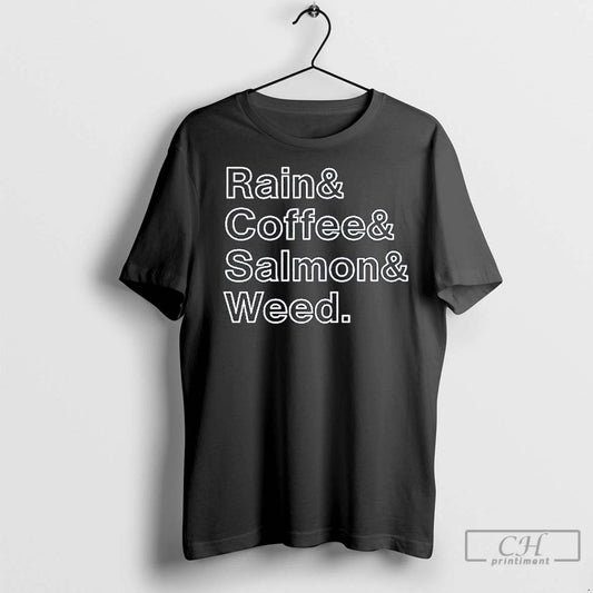 Classic Rain And Coffee And Salmon And Weed Ornaments - clothing by TeeHivey.com