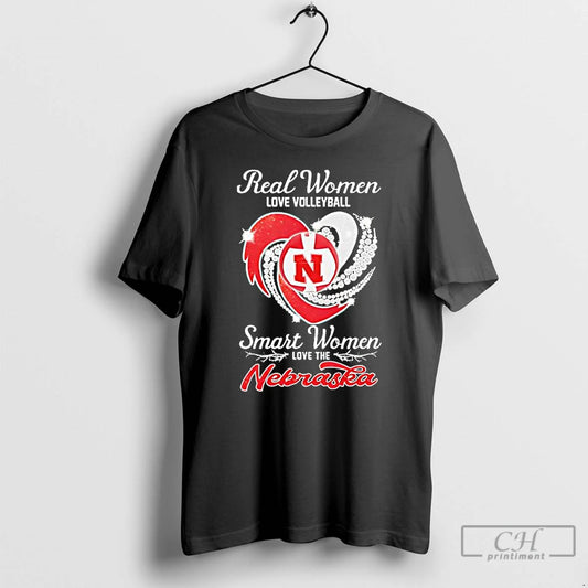 Classic Real Women Love Volleyball Smart Women Love The Nebraska - clothing by TeeHivey.com