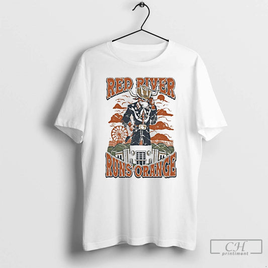Classic Red River Runs Orange Texas Beat Ou T Shirts - clothing by TeeHivey.com