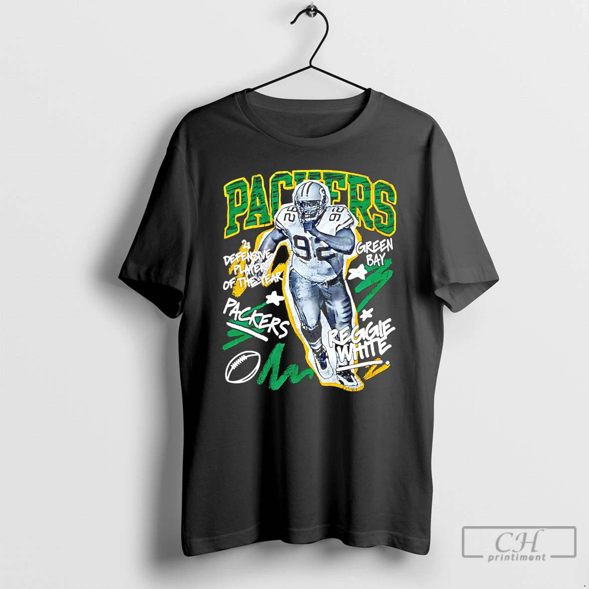 Classic Reggie White Green Bay Packers Chalked Up Player Paint
