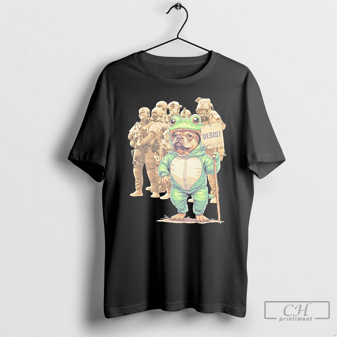 Classic Resist Anti Ice Protest Dog T Shirts - clothing by TeeHivey.com